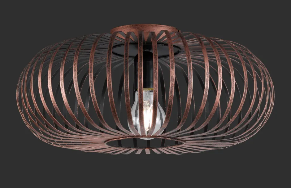 Trio Reality Industrial Deckenleuchte Metall Kupfer Antik E27 Ø40 cm< Flurlampen|Bürolampen