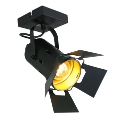 Steinhauer Industrial Deckenspot flexibel L:58 cm in Schwarz Gold< Spots|Badezimmer Lampe