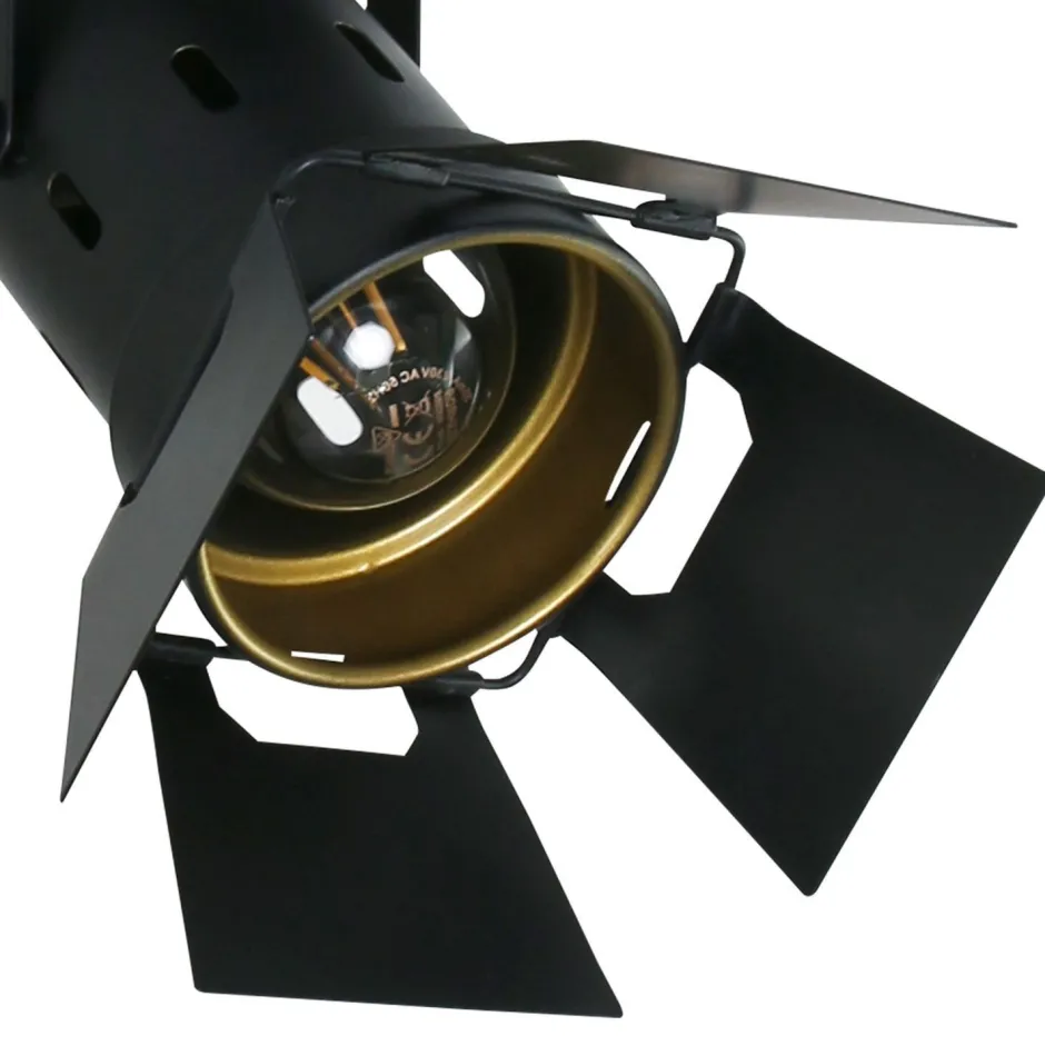 Steinhauer Industrial Deckenspot flexibel L:58 cm in Schwarz Gold< Spots|Badezimmer Lampe