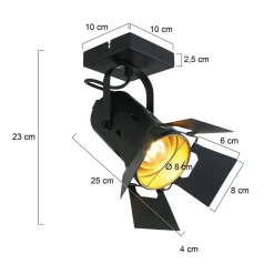 Steinhauer Industrial Deckenspot flexibel L:58 cm in Schwarz Gold< Spots|Badezimmer Lampe