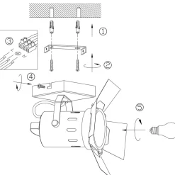 Steinhauer Industrial Deckenspot flexibel L:58 cm in Schwarz Gold< Spots|Badezimmer Lampe
