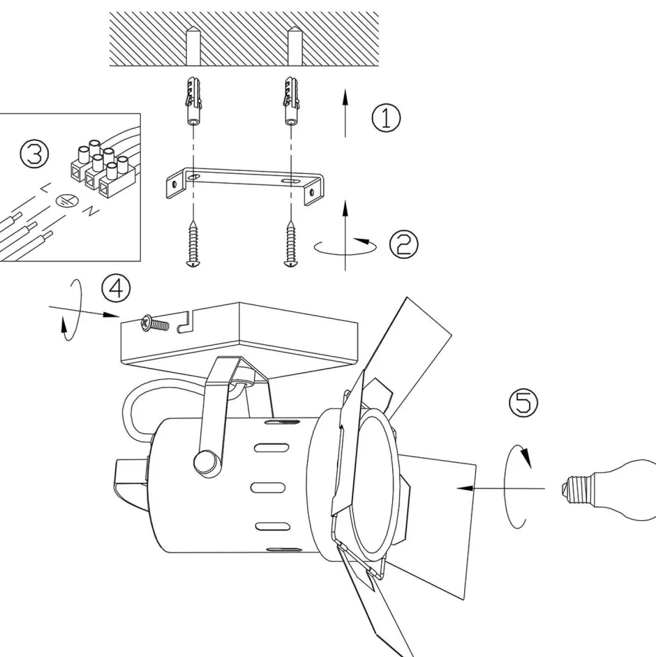 Steinhauer Industrial Deckenspot flexibel L:58 cm in Schwarz Gold< Spots|Badezimmer Lampe