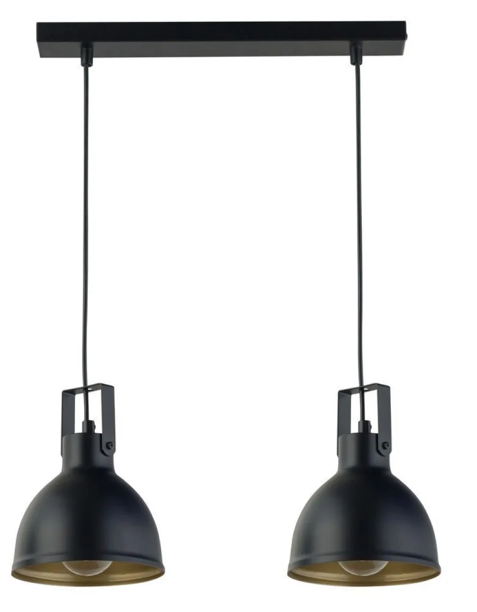 Sigma Industrial Hängelampe Schwarz Gold bis 0,7 m L:38 cm< Hängelampen|Industrie Lampen