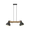 Just Light Industrial Pendelleuchte Holz Metall E27 flexibel< Hängelampen|Bürolampen