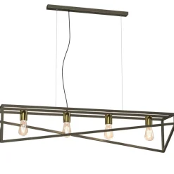 Luminex Industrial Pendelleuchte Metall in Gold E27 100 cm XXL< Hängelampen|Bürolampen