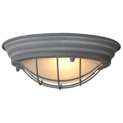 Deckenleuchten|Badezimmer Lampe*Steinhauer Industrie Deckenlampe Metall Glas Grau Weiß Ø29 cm E27