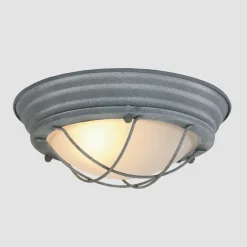 Deckenleuchten|Badezimmer Lampe*Steinhauer Industrie Deckenlampe Metall Glas Grau Weiß Ø29 cm E27