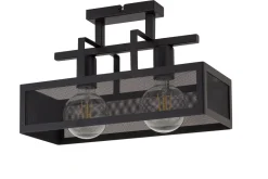 Deckenleuchten|Flurlampen*Sigma Industrie Deckenleuchte Schwarz Metall E27 2-flammig