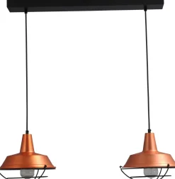 Hängelampen|Industrie Lampen*Masterlight Industrie Hängelampe Kupfer Ø25cm 2xE27 Ziergitter