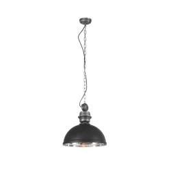 Hängelampen|Bürolampen*Steinhauer Industrie Hängelampe Metall Acryl Schwarz Ø47 cm E27