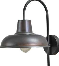 Masterlight Industrie Schlafzimmerleuchte in Schwarz Roter Metall Optik< Wandleuchten|Küchenlampen