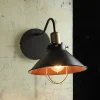 Nowodvorski Industrie Wandlampe Schwarz Kupfer E27 T:40cm LOFT< Wandleuchten|Esszimmer Lampen