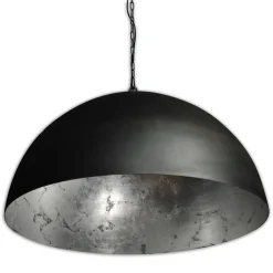 Hängelampen|Industrie Lampen*Masterlight Industrie/Fabrik Hängeleuchte schwarz/silber Ø100cm