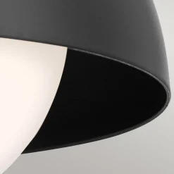 Metall Lampen|Lampenschirme*Elstead Innenleuchte 3-in-1 Wand Decke Hänge Schwarz Metall Glas