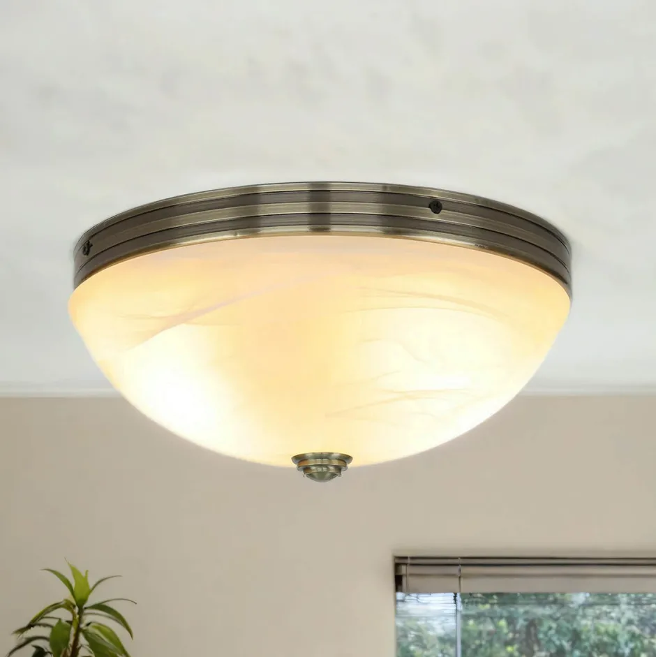 Deckenleuchten|Flurlampen*Easylight Jugendstil Deckenlampe Glas 2xE27 Ø31cm ORCHIDEA