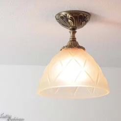 Giovanni Battista Jugendstil Deckenleuchte Deckenlampe Beige< Metall Lampen|Messinglampen