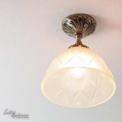 Giovanni Battista Jugendstil Deckenleuchte Deckenlampe Beige< Metall Lampen|Messinglampen