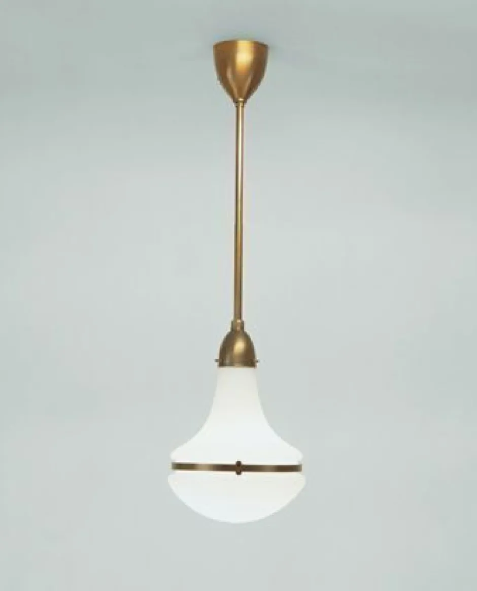 Berliner Messingleuchten Jugendstil Hängelampe Berliner Messing Glas E27 Ø24 cm< Hängelampen|Bürolampen