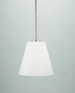 Berliner Messingleuchten Jugendstil Hängelampe Messing Glas in Nickel E27 Ø24 cm< Hängelampen|Bürolampen