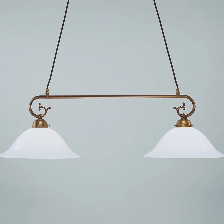 Hängelampen|Jugendstil Lampen*Berliner Messingleuchten Jugendstil Hängeleuchte 2flm Messing D34