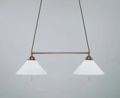 Berliner Messingleuchten Jugendstil Hängeleuchte 2-fl Echt Messing D1< Hängelampen|Esszimmer Lampen