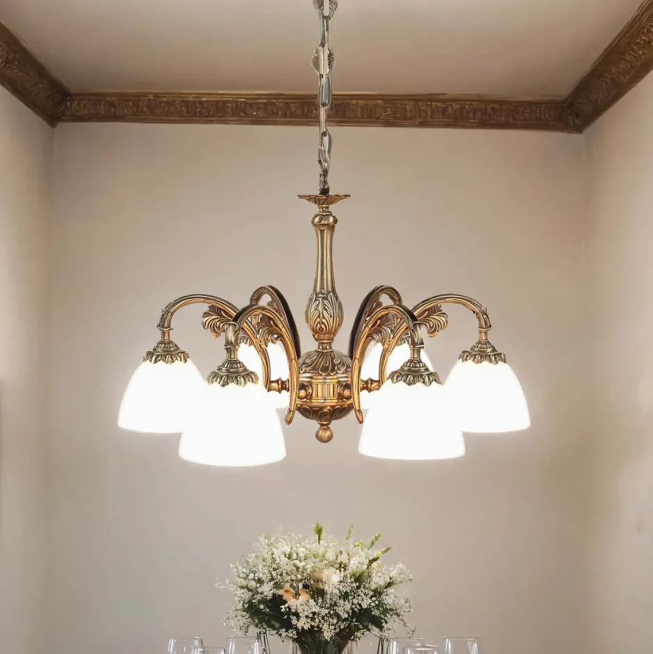 Giovanni Battista Jugendstil Kronleuchter Esszimmer< Glaslampen|Metall Lampen