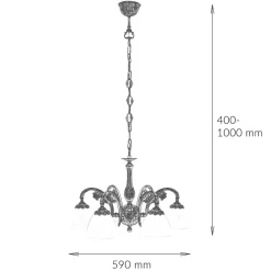 Giovanni Battista Jugendstil Kronleuchter Esszimmer< Glaslampen|Metall Lampen