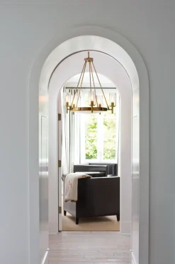 Elstead Jugendstil Kronleuchter mit Schirm in Messing< Hängelampen|Jugendstil Lampen