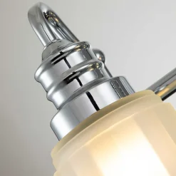 Elstead Jugendstil Lampe Bad LED G9 B: 35,7 cm Chrom Weiß IP44< Wandleuchten|Badezimmer Lampe