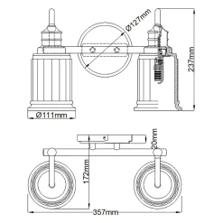 Elstead Jugendstil Lampe Bad LED G9 B: 35,7 cm Chrom Weiß IP44< Wandleuchten|Badezimmer Lampe