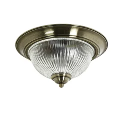 Wohnzimmerlampen|Glaslampen*Easylight Jugendstil Leuchte für die Decke 2xE14 messing-farben