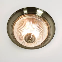 Wohnzimmerlampen|Glaslampen*Easylight Jugendstil Leuchte für die Decke 2xE14 messing-farben