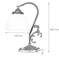 Giovanni Battista Jugendstil Nachttischleuchte Beatrice< Glaslampen|Metall Lampen