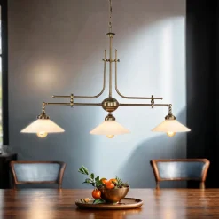 Giovanni Battista Jugendstil Profi Billardtischlampe E27 Weiß Esszimmer< Glaslampen|Messinglampen