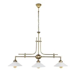 Giovanni Battista Jugendstil Profi Billardtischlampe E27 Weiß Esszimmer< Glaslampen|Messinglampen