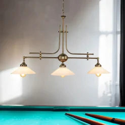 Giovanni Battista Jugendstil Profi Billardtischlampe E27 Weiß Esszimmer< Glaslampen|Messinglampen