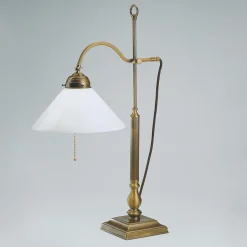 Berliner Messingleuchten Jugendstil Tischleuchte aus Echt Messing C2< Tischlampen|Schlafzimmer Lampen