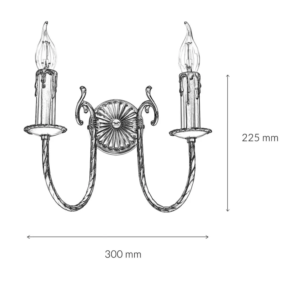 Giovanni Battista Jugendstil Wandlampe Bronze Hell< Metall Lampen|Messinglampen