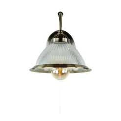 Esszimmer Lampen|Wandleuchten*Searchlight Jugendstil Wandlampe mit Glasschirm Antik