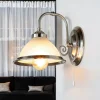 Easylight Jugendstil Wandleuchte E27 mit Glasschirm Silbern< Wandleuchten|Küchenlampen
