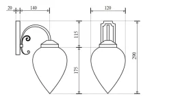 Glaslampen|Jugendstil Lampen*Easylight Jugendstil Wandleuchte Wandlampe Zugschalter E14 MAYA