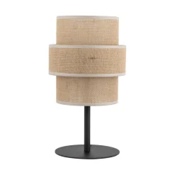 TK Lighting Jute Tischleuchte Metall 38 cm hoch Ø 20 cm Boho E27< Tischlampen|Schlafzimmer Lampen