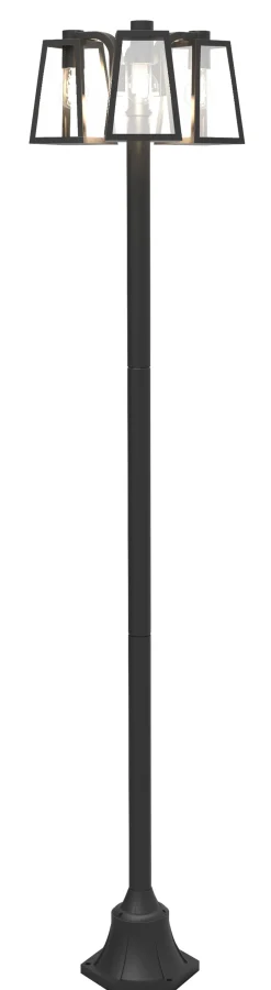 Metall Lampen|Wegeleuchten*Eco-Light Kandelaber Aluminium Glas E27 IP44 186,8 cm Schwarz