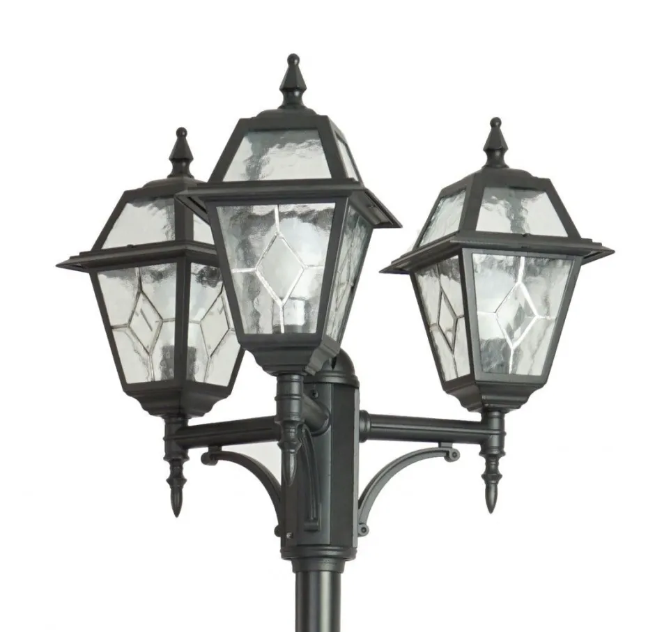 Außenleuchten Antik|Gartenlaternen*SU-MA Kandelaber MERKSEM Schwarz 185-285cm Rustikal 3x