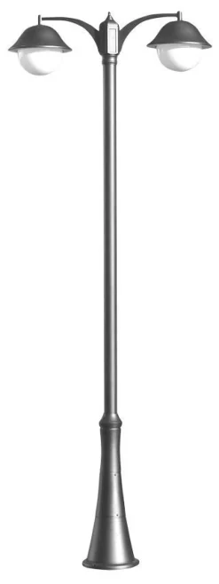 SU-MA Kandelaber Schwarz 310 cm hoch Rustikal 2x E27< Außenleuchten Antik|Gartenlaternen