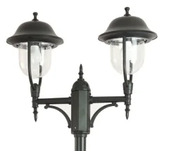 SU-MA Kandelaber Schwarz 195-295 cm hoch Rustikal 2x E27< Außenleuchten Antik|Gartenlaternen