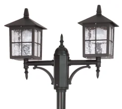 SU-MA Kandelaber Schwarz 180-280cm Rustikal 2x E27< Außenleuchten Antik|Gartenlaternen