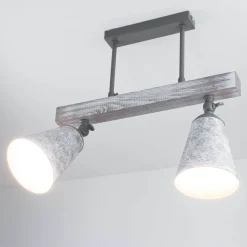 Deckenleuchten|Esszimmer Lampen*Luminex Küche Deckenlampe AGAP Echtholz Shabby Weiß 2xE27