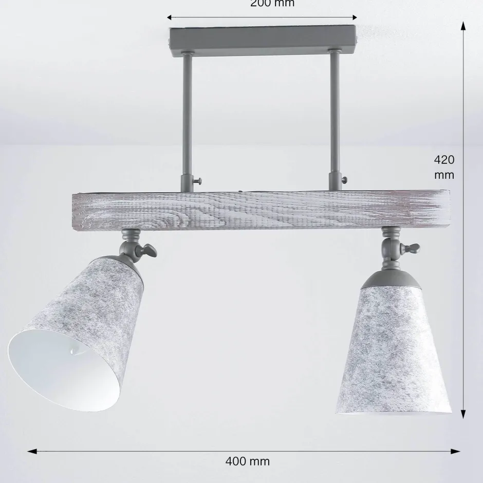 Deckenleuchten|Esszimmer Lampen*Luminex Küche Deckenlampe AGAP Echtholz Shabby Weiß 2xE27