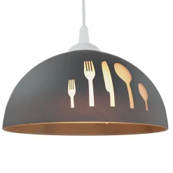 Lamkur Küchenlampe Retro Glas mit Motiv Ø30cm< Hängelampen|Esszimmer Lampen